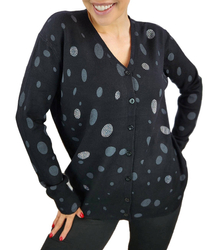 Short polka dot and zircon sweater LIZA