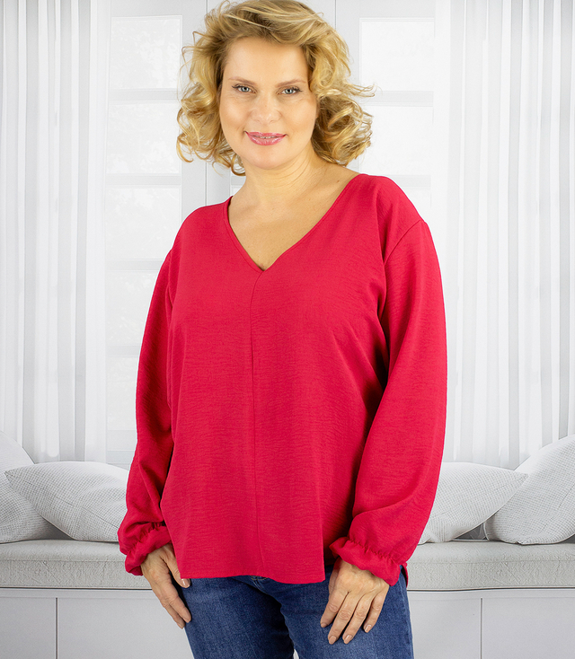 Elegant oversize blouse with gently buffeted sleeves MARCELINA