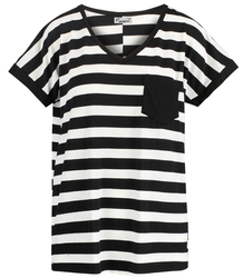 Striped short-sleeved T-shirt with a MIRACLE pocket