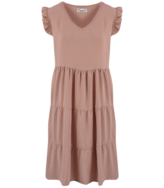 Lovely, loose, oversize midi summer dress with ruffles, IZABELL