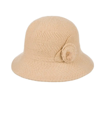 Women's hat cloche patch flower