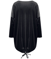 Welurowa bluzka wiązana z tyłu szpic LUŹNA