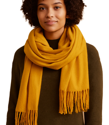 Soft large shawl with tassels uniform classic