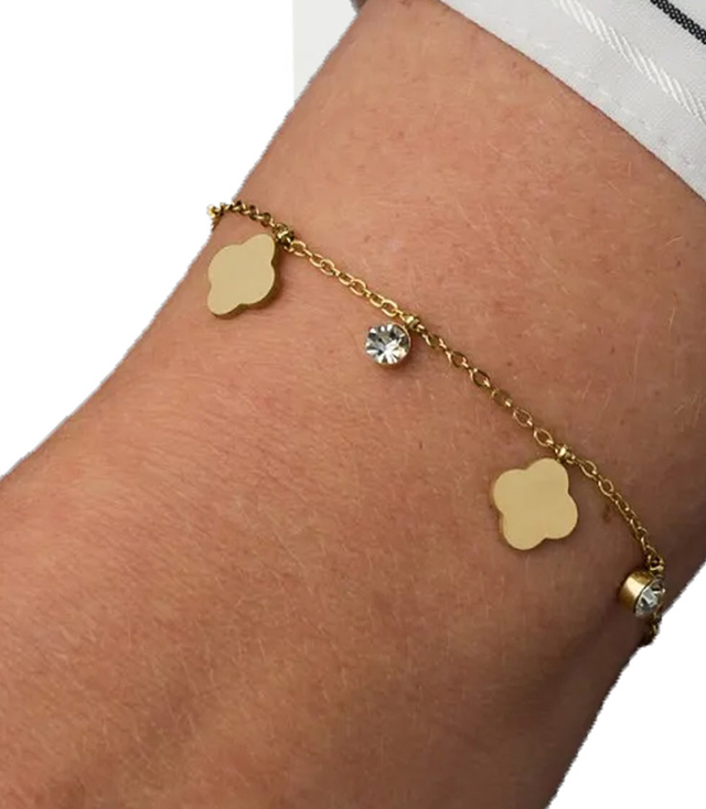 Elegant gold women's steel bracelet