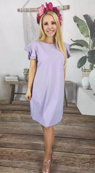 Cotton simple dress with frills