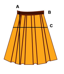 Fashionable pleated skirt with belt