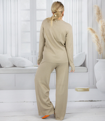 Prążkowany zestaw dresowy z luźną bluzą i spodniami SORELLA 