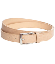 Smooth women's eco leather belt with silver buckle 2.3 cm