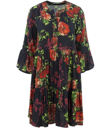 Airy spring floral dress with ruffles