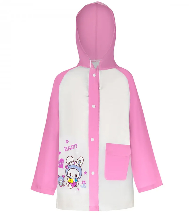 Children's raincoat white with colorful inserts