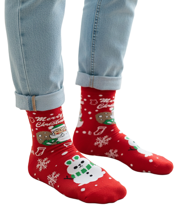 Men's Christmas socks - winter, warm, Christmas patterns