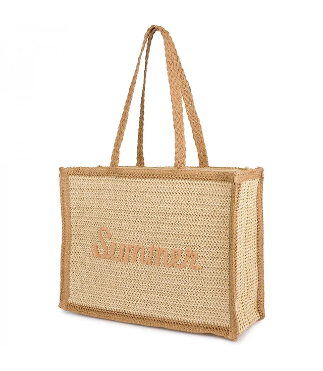 Large roomy braided padded bag with SUMMER lettering