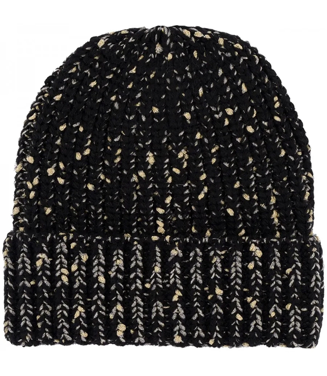 Warm women's hat with gold thread BEANIE winter autumn hat