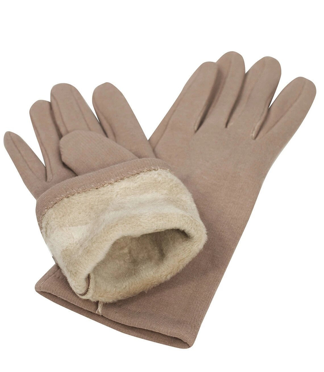 Women's gloves insulated with fur buttons Touch Five-fingered