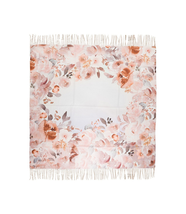 Women's scarf with floral pattern 100x100