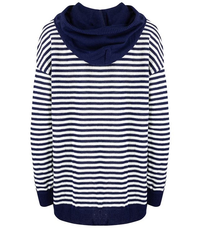 Women's striped sweater with hood warm loose MIRIAM