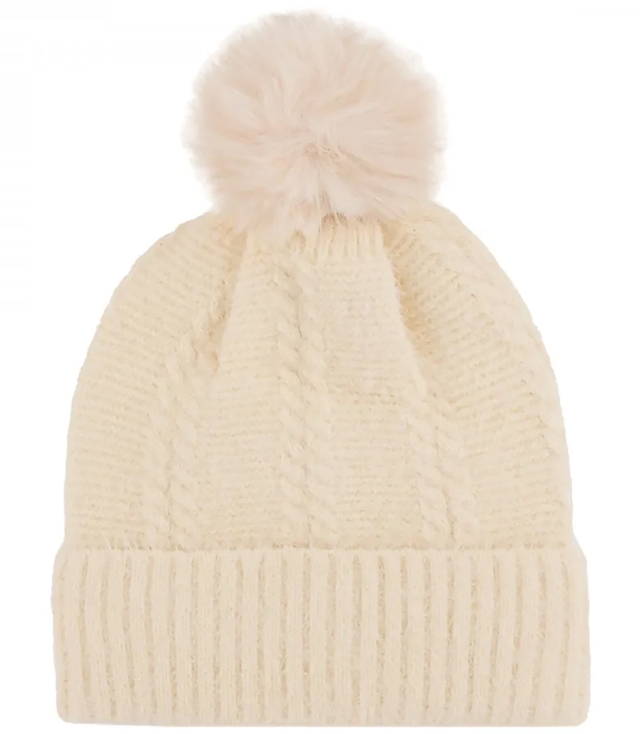 Warm women's cap with pom-pom and plaid autumn winter hat 