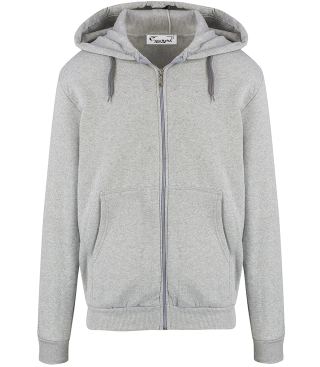 Men's warm sweatshirt with a hood, plain, one-color