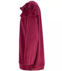 Welurowa bluza dresowa z falbanką oversize