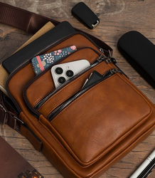 Men's SMALL rectangular padded bag elegant