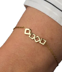 Elegant gold women's steel bracelet