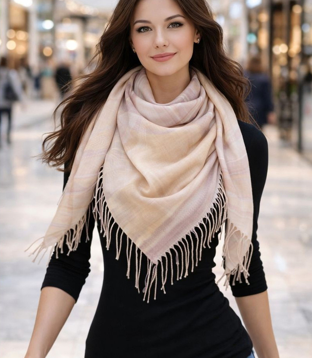 Kobieca chusta z eleganckim wzorem 100x100