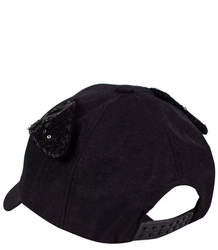 Children's hat with a cat and sequins visor