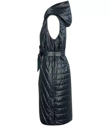 Women's Long Warmer Hooded Vest Tiered