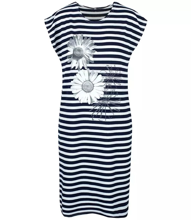 Striped dress with flower tunic MARINA