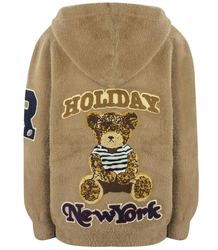 Bomber jacket sweatshirt alpaca wool teddy bear