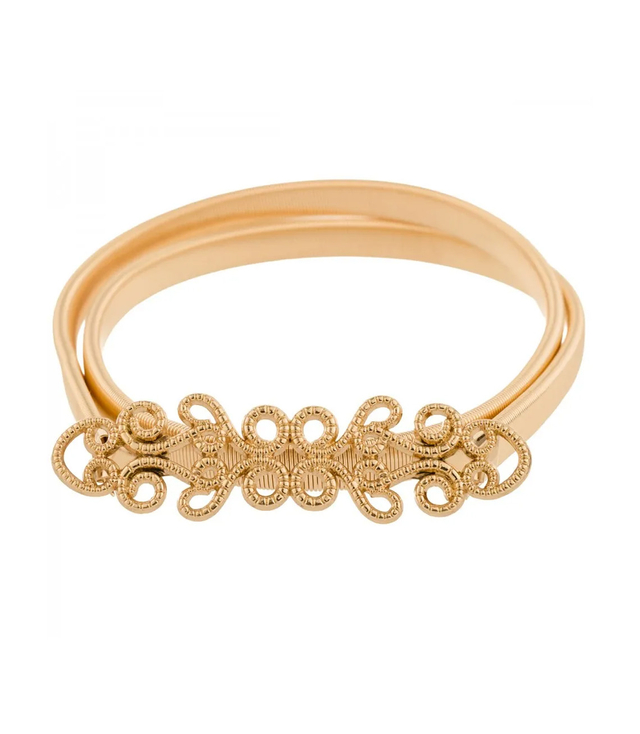 Women's belt with decorative buckle for dresses