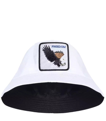 Double-sided tourist hat BUCKET animal embroidery