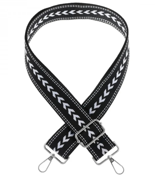 Fashionable braided wide handbag strap adjustable silver hardware