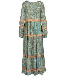 Long, airy ethnic dress with colorful patterns, MILANO silk