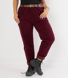 Corduroy chinos pants with belt CITY SOFT