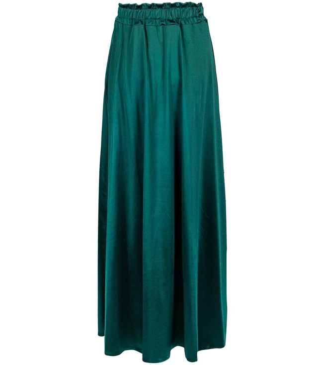 Long elegant satin skirt with a slit EWA