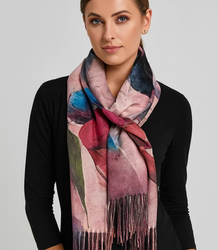 Square shawl scarf for women with tassels AGRAFKA