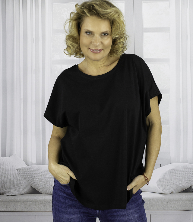 Blouse t-shirt with round neckline oversize Emma