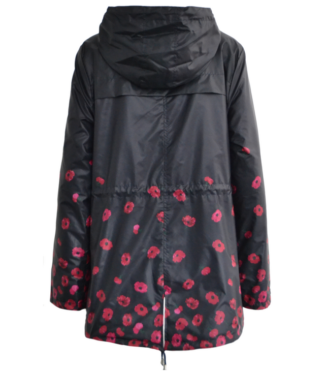 Light short windbreaker parka jacket flowers