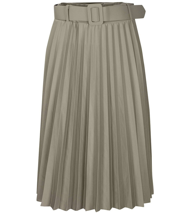 Spódnica solejka z paskiem plisowana modna Elegancka