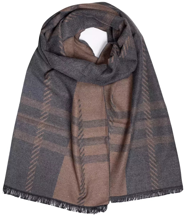 Men's scarf with tassels in patterns