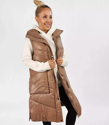 Women's Long Sleeveless Vest Pockets