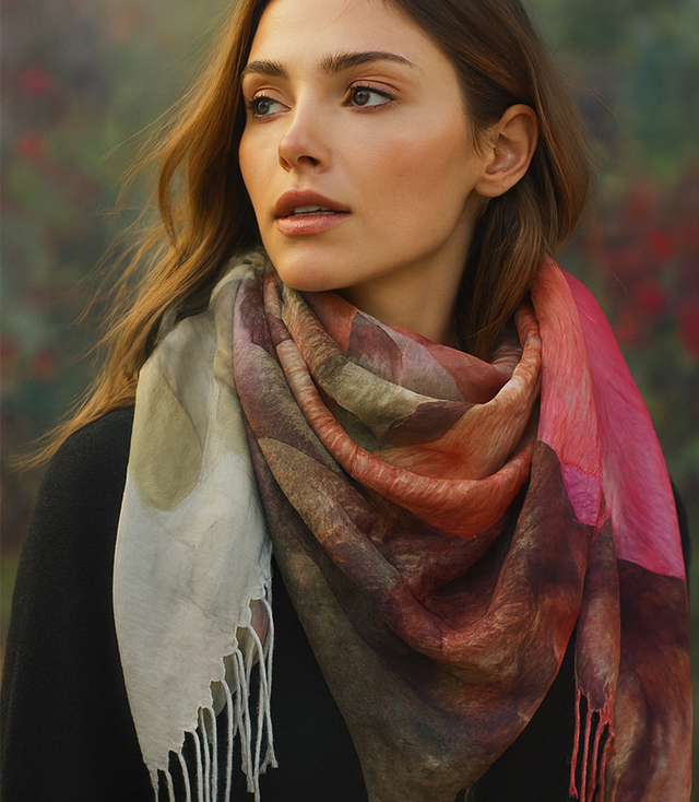 Modna i stylowa chusta z kwiecistym wzorem 100x100