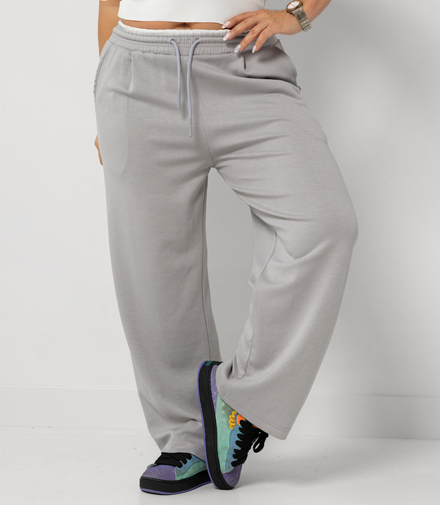 Comfortable sweatpants made of soft material with white insert at the waist LUNA