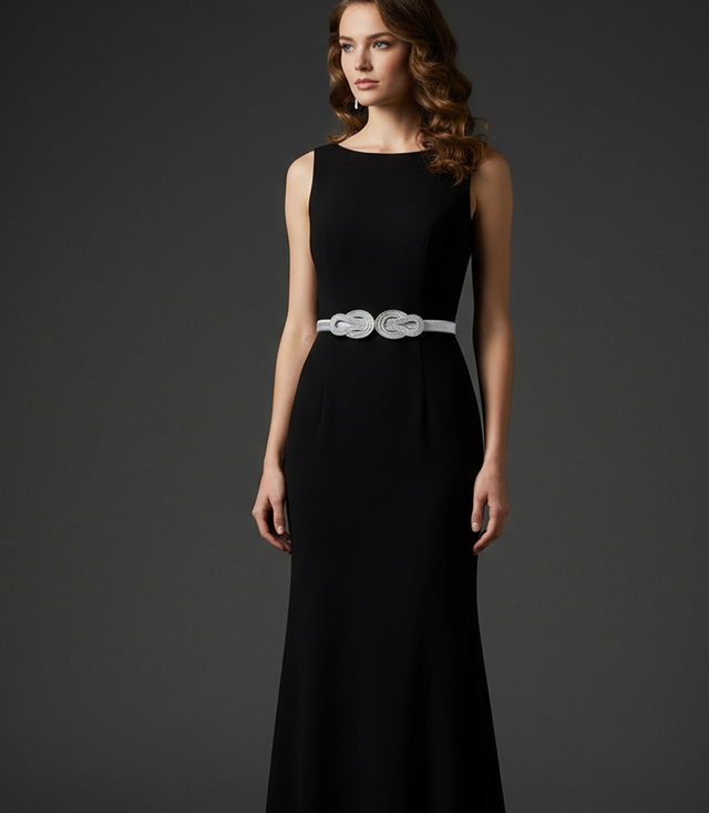 Women's belt with a gold lion and zircons, adjustable and elastic