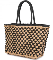 Large basket, summer bag, soft woven handbag with tassel