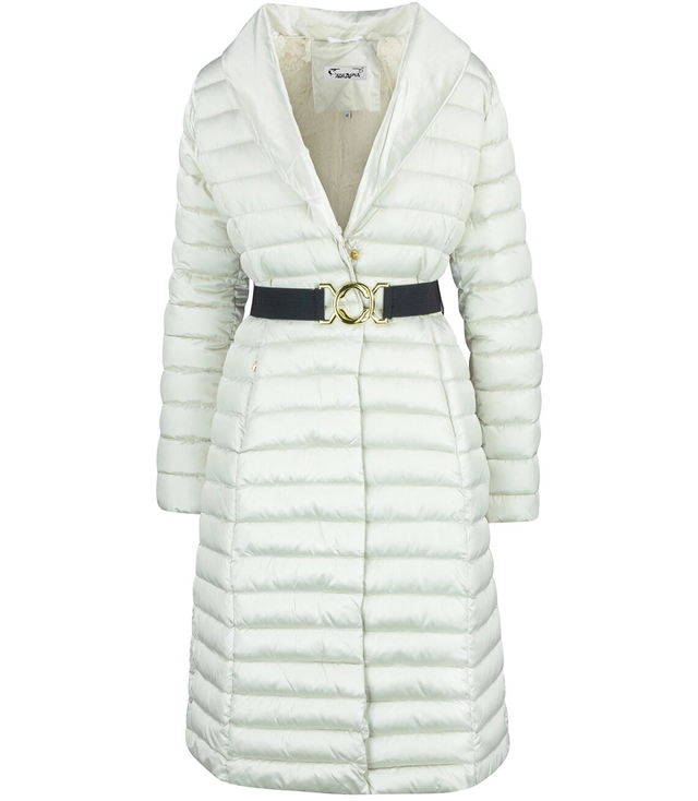 Quilted jacket coat with fur MARY