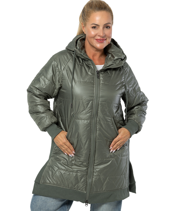 Long jacket with quilting and side slits ROMA