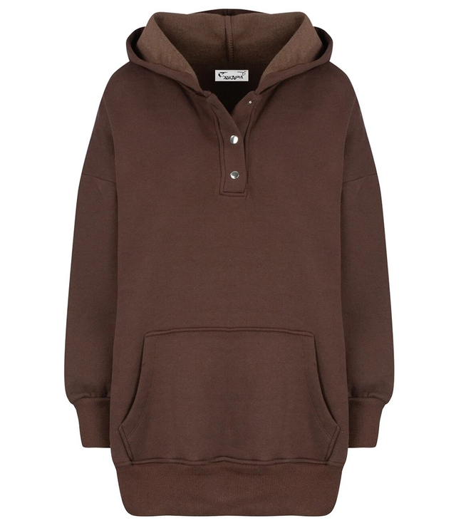 Warm, smooth oversize hooded sweatshirt JANET