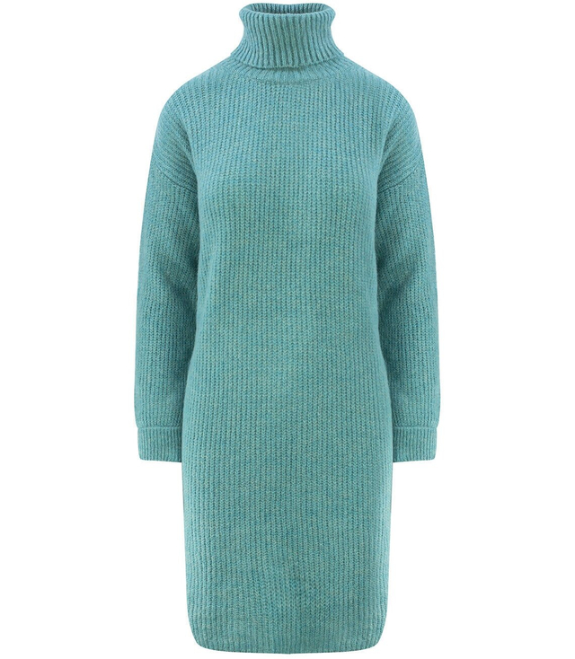 Gładki SWETER SUKIENKA dzianinowa GOLF